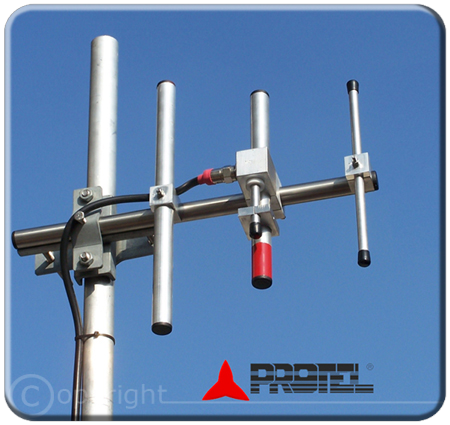 antena direccional Yagi 3 elementos 300-600MHz - Protel Antena Kit
