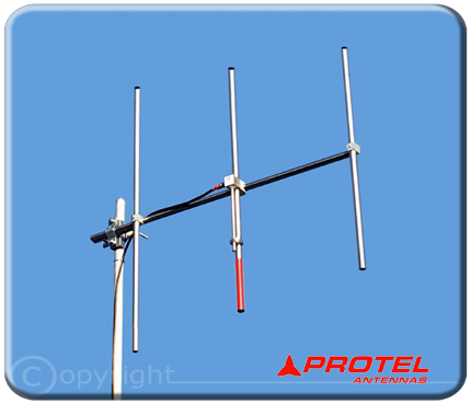 antena Yagi direccional 3 elementos 150-300MHz - Protel Antena Kit