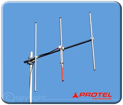 antena Yagi direccional 3 elementos 150-300MHz - Protel Antena Kit
