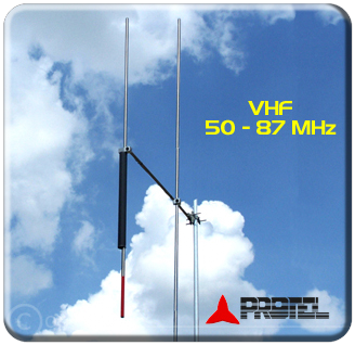 Protel Antena Kit - antena Yagi direccional 2 elementos 50-87MHz  ARYCKM-A-25X