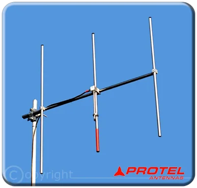 antena Yagi direccional 3 elementos 108-150MHz - Protel Antena Kit